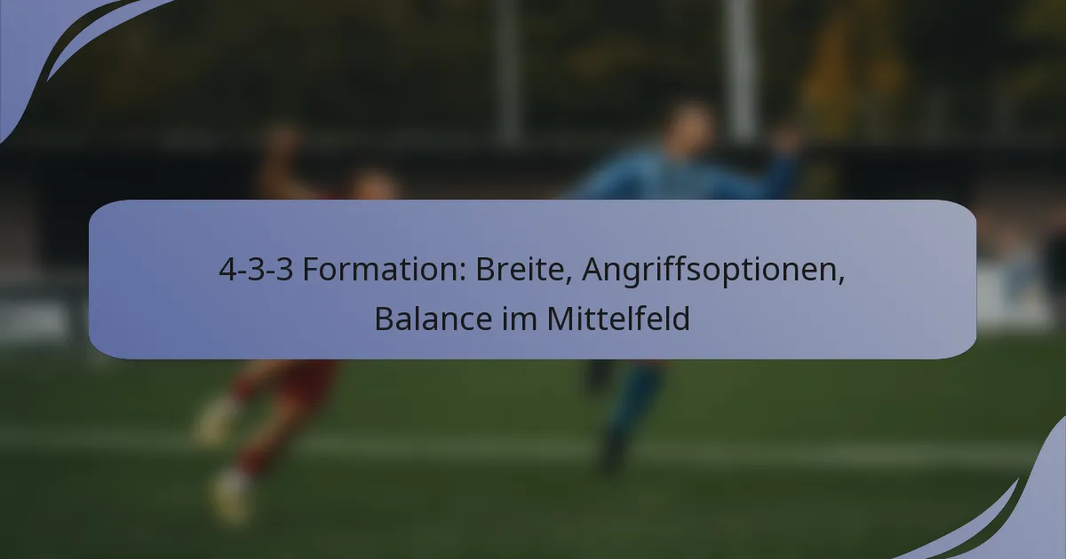 4-3-3 Formation: Breite, Angriffsoptionen, Balance im Mittelfeld