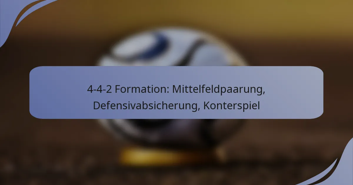 4-4-2 Formation: Mittelfeldpaarung, Defensivabsicherung, Konterspiel