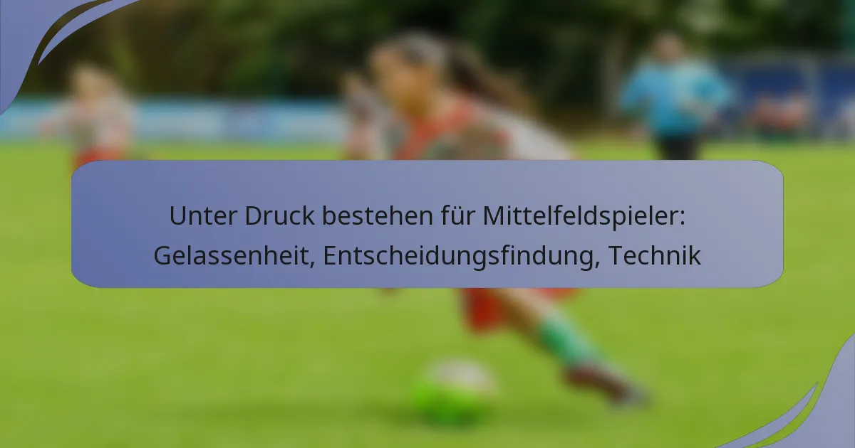 Unter Druck bestehen für Mittelfeldspieler: Gelassenheit, Entscheidungsfindung, Technik