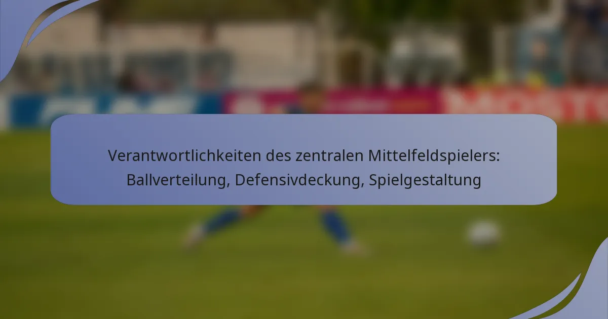 Verantwortlichkeiten des zentralen Mittelfeldspielers: Ballverteilung, Defensivdeckung, Spielgestaltung