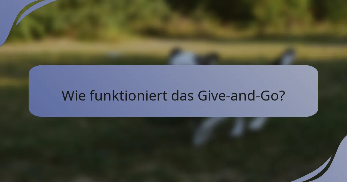 Wie funktioniert das Give-and-Go?